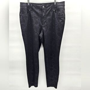 Simply Vera Vera Wang Stretch Ponte‎ Knit Black Snakeskin Pattern Pants 16